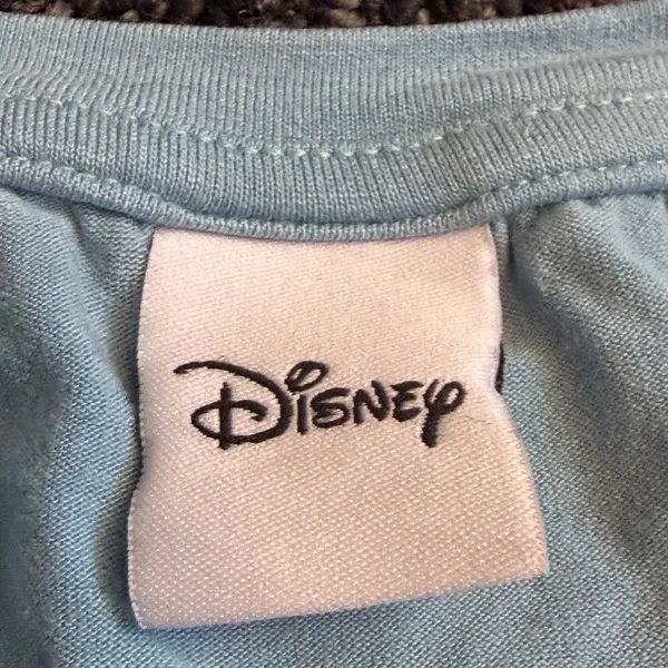 Disney Shirt Women's M /8 Blue Mickey Minnie Mouse Crop Top Graphic Short Sleeve - Image 2