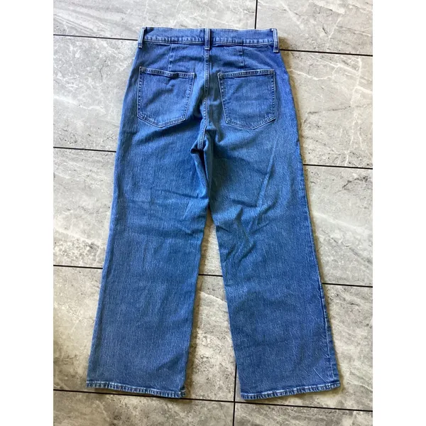 J.Crew Wide-Leg Crop Jeans Medium Wash Blue High Rise Denim CD771 Size 26 - Image 5