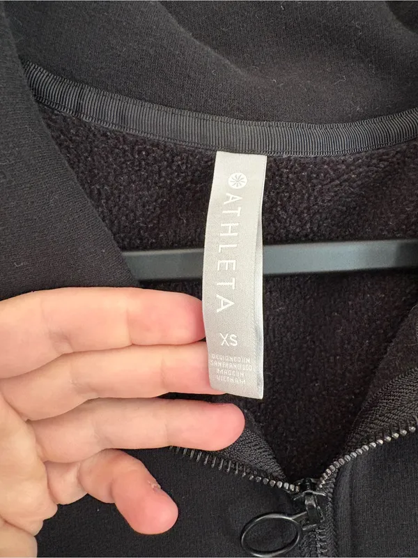 Athleta‎ Black Half-Zip Hoodie Sweatshirt - Image 2
