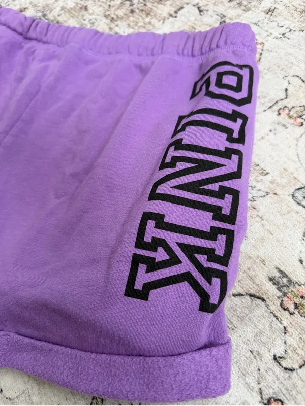 PINK Victoria's Secret Purple Cozy Athletic Shorts - Image 4