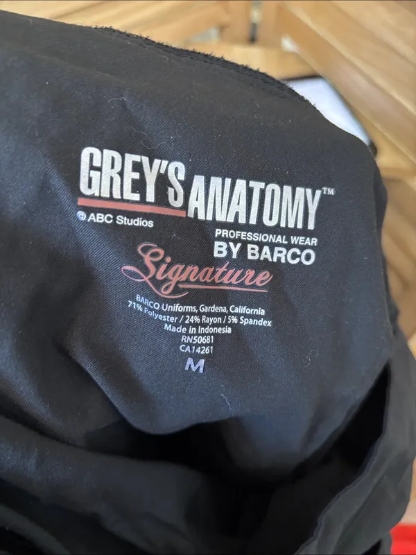 Grey’s Anatomy, black, scrub, slacks, medium - Image 5