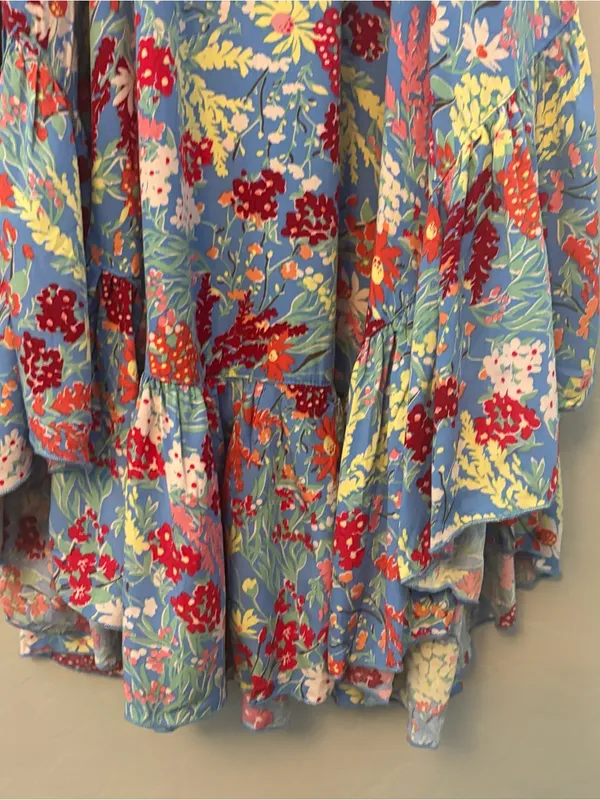 Abel the Label ATL anthropologie blue candy ruffle midi dress small NEW - Image 14