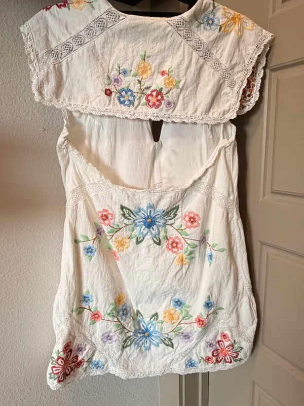 Free People White Embroidered Dress - Image 6