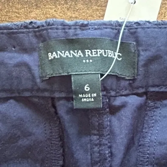 Banana Republic Eyelet Shorts Womens 6‎ Navy Blue Cotton Embroidered Summer - Image 4