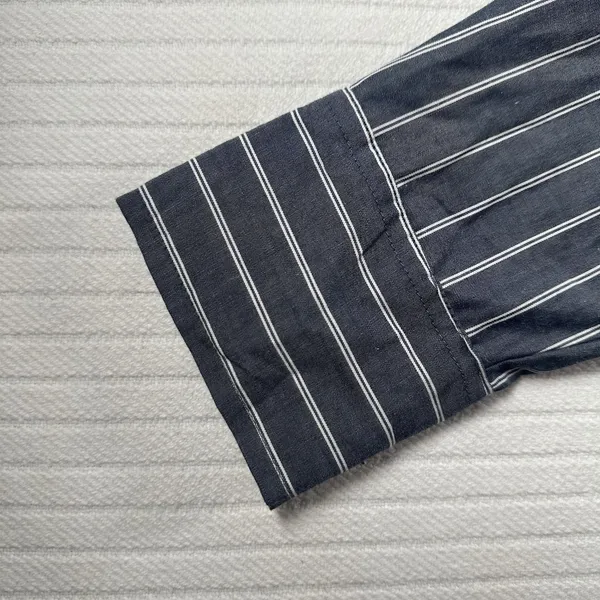 Abercrombie & Fitch Women’s XSP Striped Button Up Shirt Blue Slim Fit - Image 5