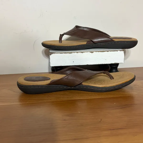 b.o.c. Born Concept Brown Floral Embossed Flip Flop Sandals Womens 9M Z10706 - Image 5