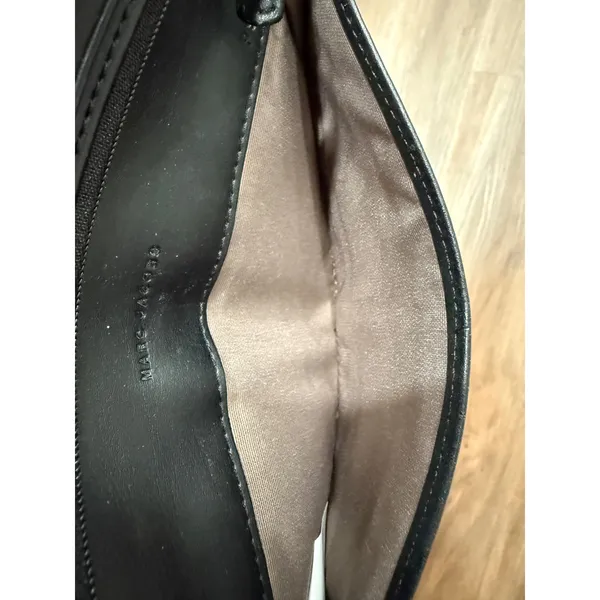 Marc Jacobs Beige Leather Wallet Snap‎ Closure Card Holder Zip Pocket - Image 6