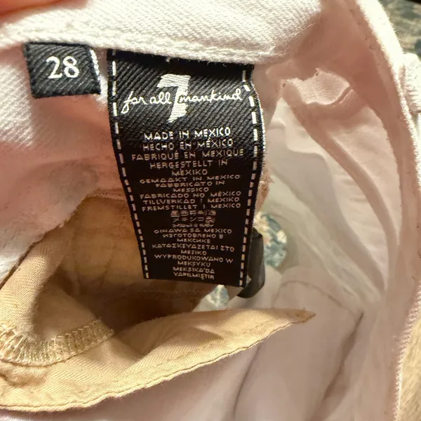 7 For All Mankind White Denim Mini Skirt Size 28 - Image 4