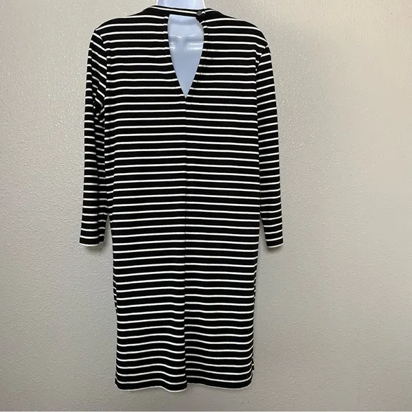 Madewell Striped Preppy Twee Minimalist Casual 100% Cotton Long‎ Sleeve Dress L - Image 4