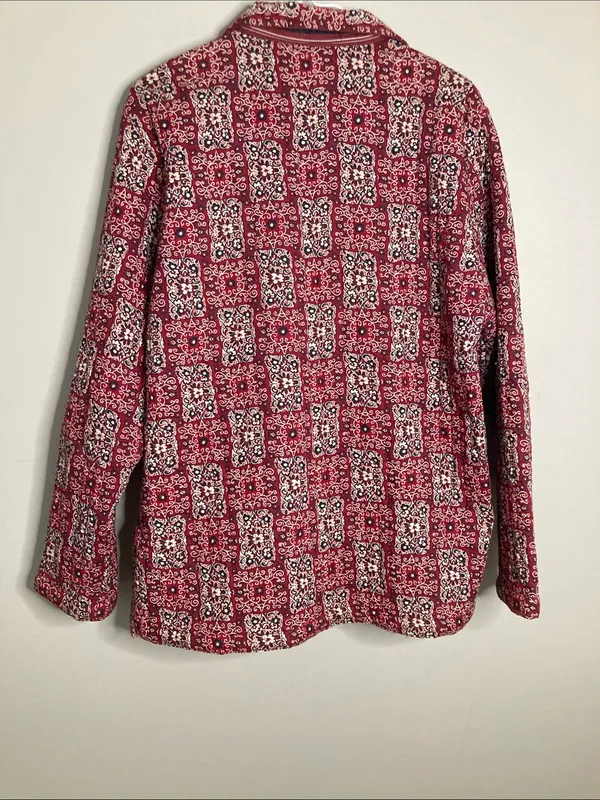 Source Unknown Red Patterned Open-Front Blazer Jacket Quilted Boho - Image 9