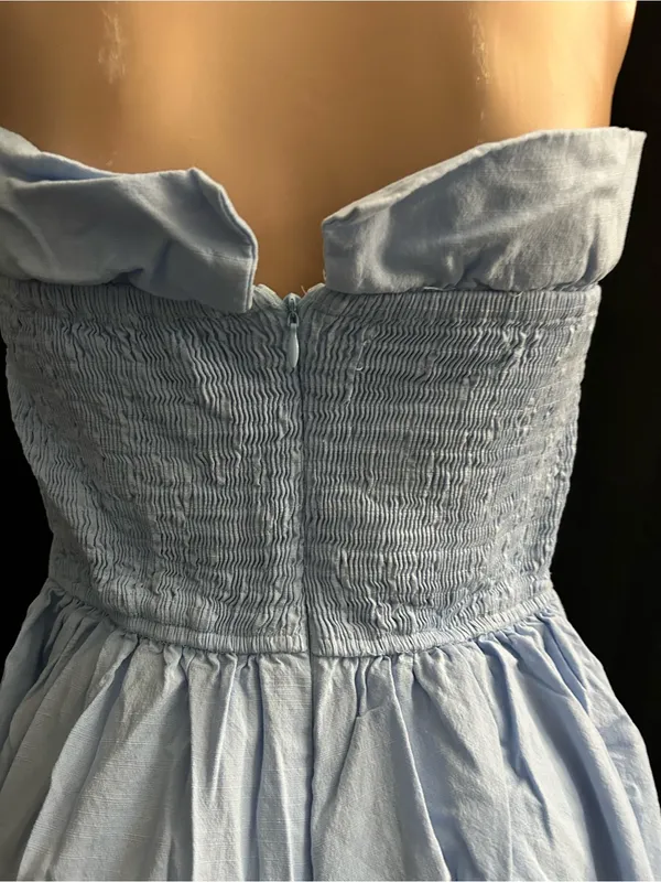 Zesica Strapless Light Blue Ruffle Top Sundress MD - Image 9