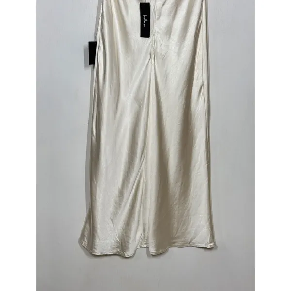 Lulus Exceptional Status Midi Dress Womens Medium Cream Halter Backless Slip NWT - Image 9