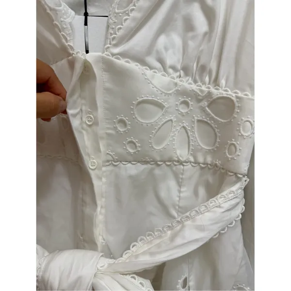 Acler Vicount Dress Embroidered Eyelet Dress Ivory White Size 6 NWT NEW - Image 9