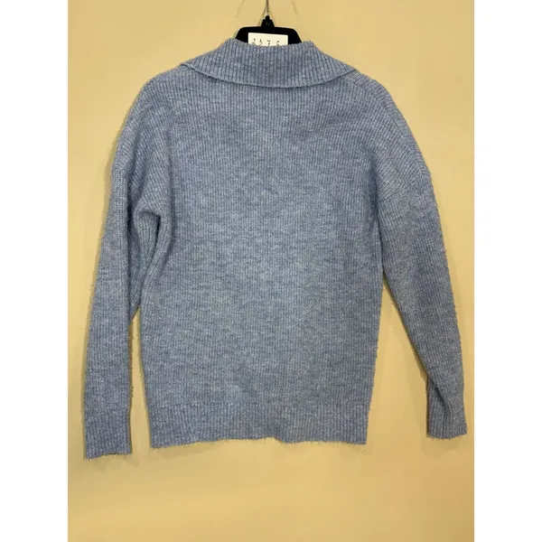 Central Park West Millie Oversized blue Polo Sweater Small - Image 5