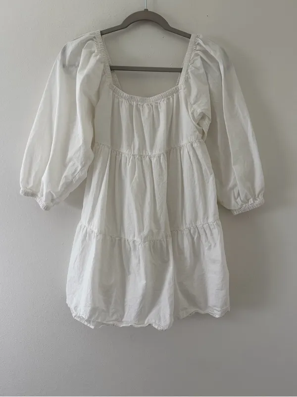 Billabong Love Crush Babydoll Square Neck Puff Sleeve Cotton dress size small - Image 4