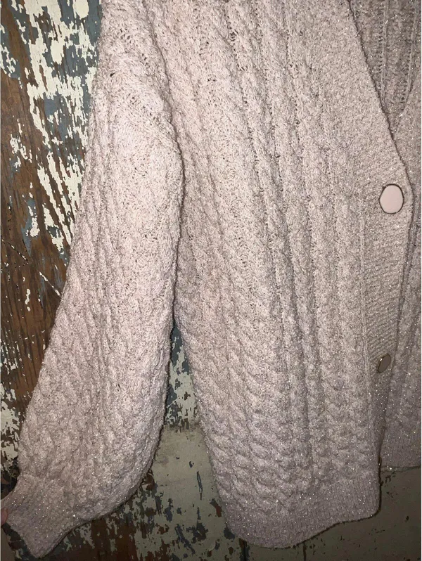 MNG Mango Womens sweater cardigan, size Small, Brilli, pink cozy cottagecore - Image 4