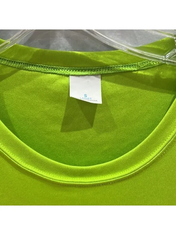 Lime Green Tech Shirt Short Sleeve Woman's Small - Image 2