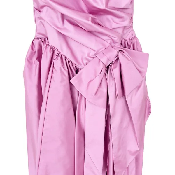 Vintage 80s Pink Puff Sleeve Gown Prom Bridesmaid Sz S - Image 3