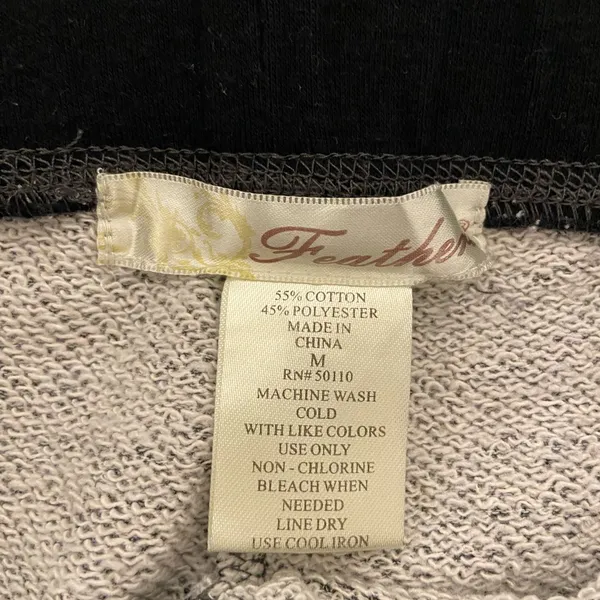 EUC Feathers women’s gray LOVE elastic band jogger‎ sweatpants medium - Image 6