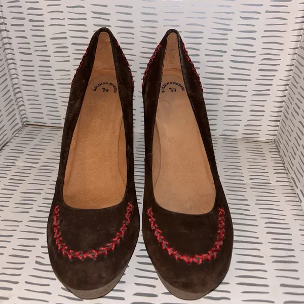 Anthropologie Holding Horses Heels Womens‎ 39 Platform Pump Brown Moc Toe Casual - Image 3