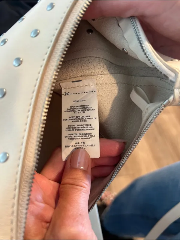 Madewell Crescent Sling Studded Cream Cow Leather Bag Crossbody Purse. SOLD OUT! - Image 5