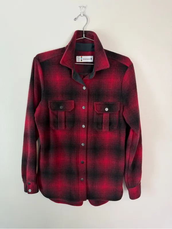 Smartwool Anchor Line Shirt Jacket Small Red Buffalo Check - Image 2