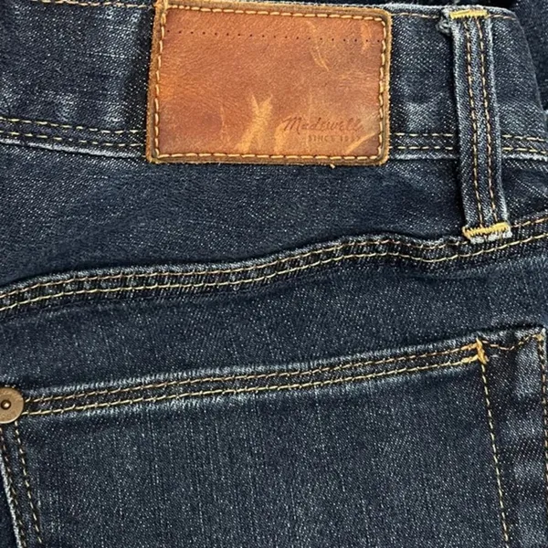 Madewell Super Low Rise Slim Cropped Jeans with Side Zip in Dark Wash size 24 - Image 5