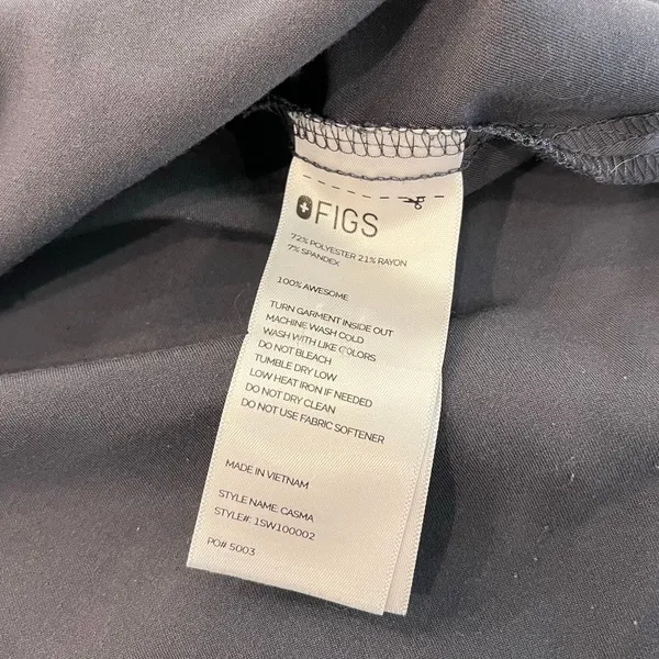 Figs Casma Scrub Top Charcoal Gray Top Size 4XL - Image 4