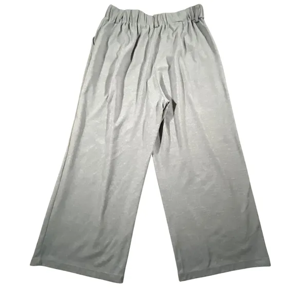 Halara Wide Leg Pants Women L Petite Grey Pleated High Waist Elastic Pockets - Image 2