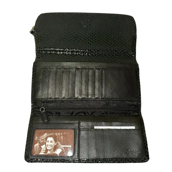 Brighton Black Snakeskin Embossed Leather Wallet Organizer NWT‎ - Image 3