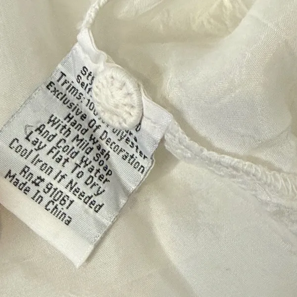 Johnny Was White Embroidered BOHO Oversized Tunic Top Size XS Peasant Festival - Image 9