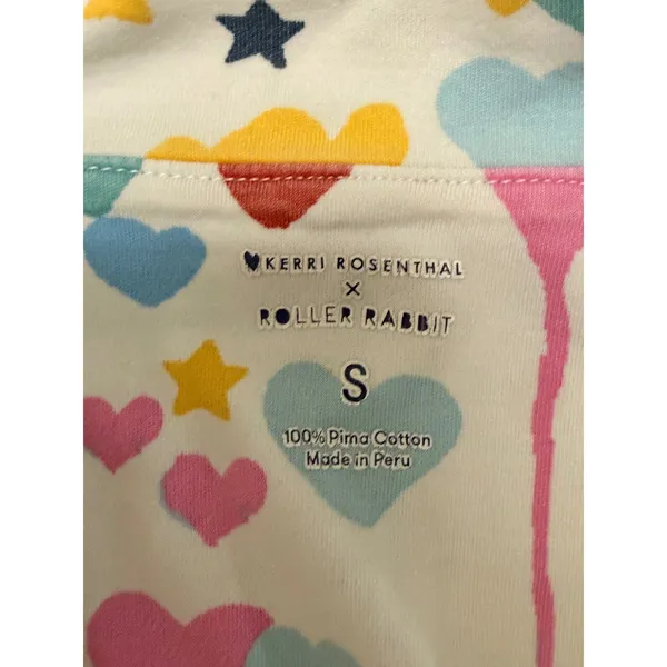 Kerri Rosenthal x Roller Rabbit Heart Star Pima Cotton Pajama Set Small Multi - Image 5