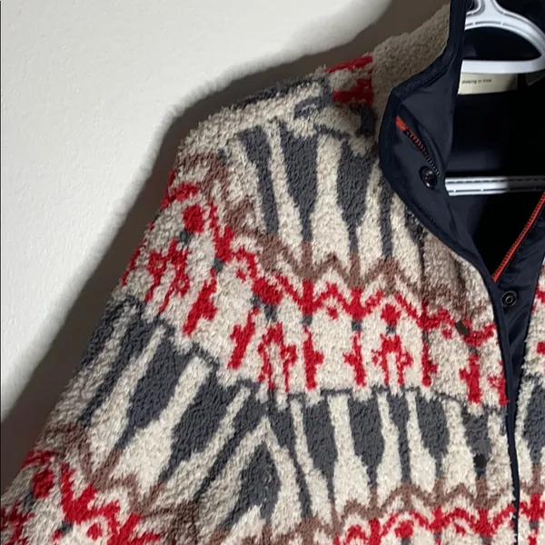 Sleeping on Snow fair isle paneled Sherpa jacket size S - Image 8