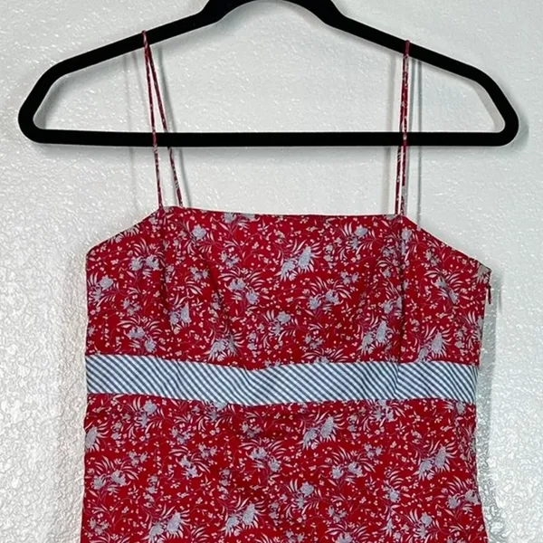 2/S red floral spaghetti-strap dress sundress mini vintage 90's Ann Taylor - Image 9