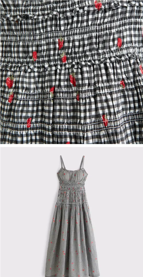 Bra free smocked drop waist maxi dress Abercrombie and fitch - Image 3