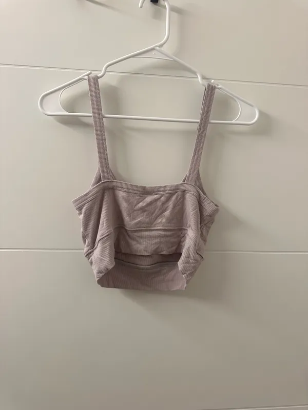 Light Mauve ribbed Crop Tank Top Purple - Image 5