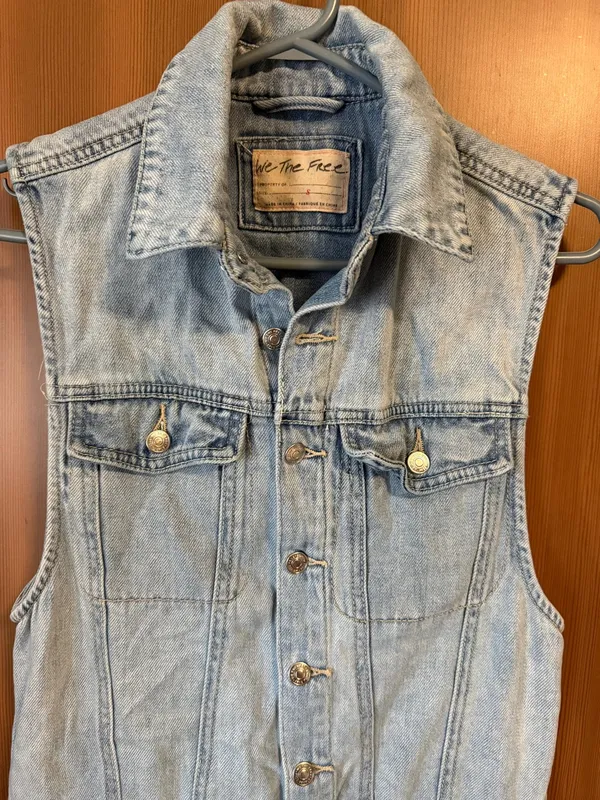 Free People - We The Free Blue Fast Car Sleeveless Denim Utility Jumpsuit Sz: S - Image 7