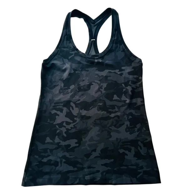 Lululemon Cool Racerback Tank Top Deep Coal Camo Size 12 Nulu Yoga Gym - Image 2