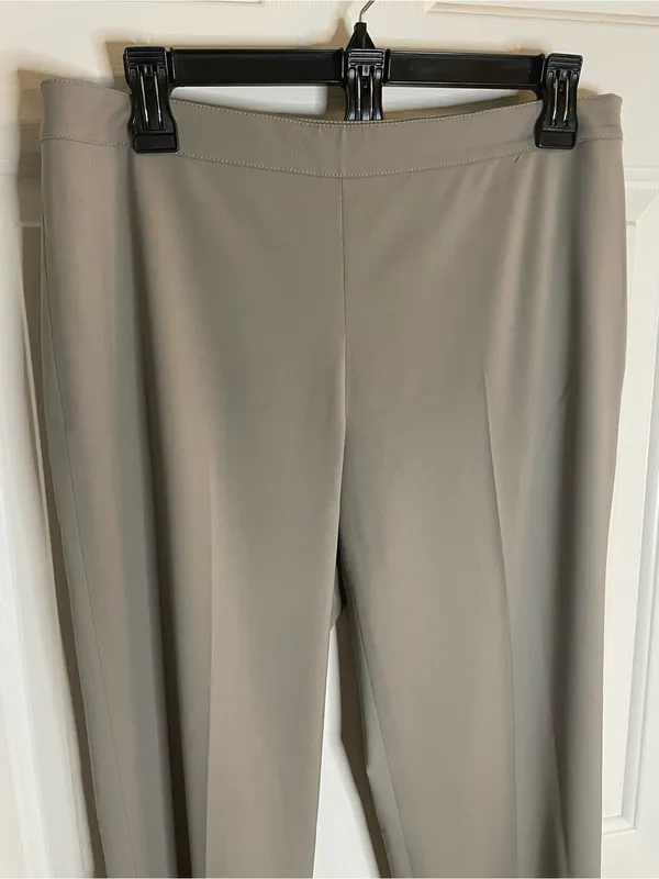 Lafayette 148 New York Taupe Straight-Leg Trousers Side Zipper Size 6 Bleecker - Image 5
