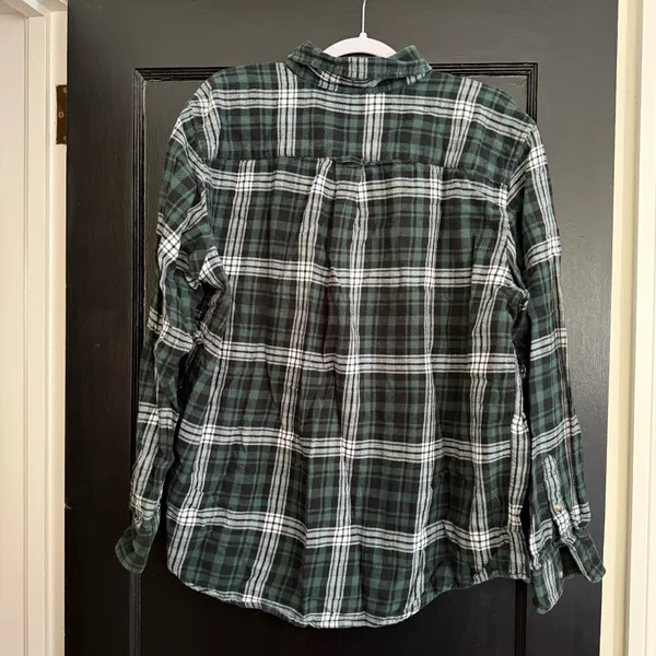 Chaps Green Plaid Flannel Shirt  - Image 2