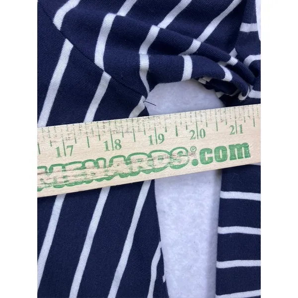 French Connection Layered Look Top Women‎ Small Navy White Striped Mixed Media - Image 5