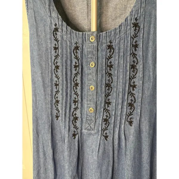 Blair Denim Style Tank Dress Womens Size Large Petite‎ - Image 2