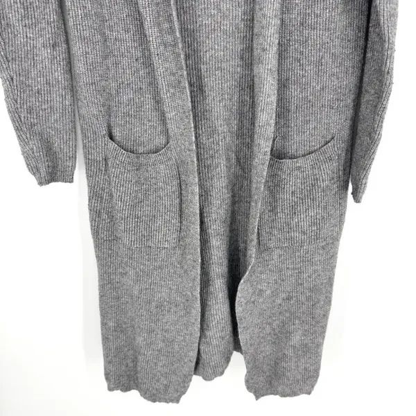 Heartloom‎ Open Cardigan Duster Sweater Grey with Stripes Size Small - Image 4