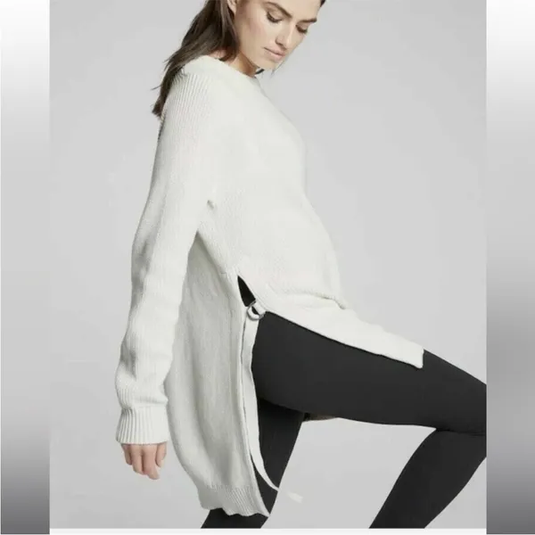 Athleta West End Knit Tunic Sweater in Dove White XXS - Image 2