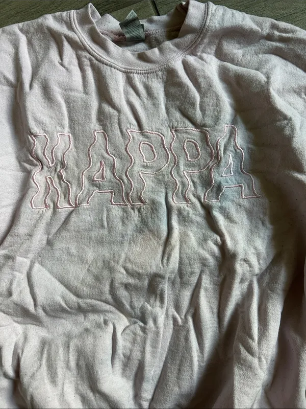 Kappa kappa gamma Pale Pink Crewneck Sweatshirt with Embossed Logo - Image 3