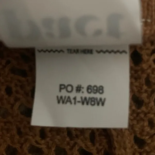 Pact Open Knit Pants L Brown Organic Cotton Linen Coastal Boho Coverup Resort - Image 10