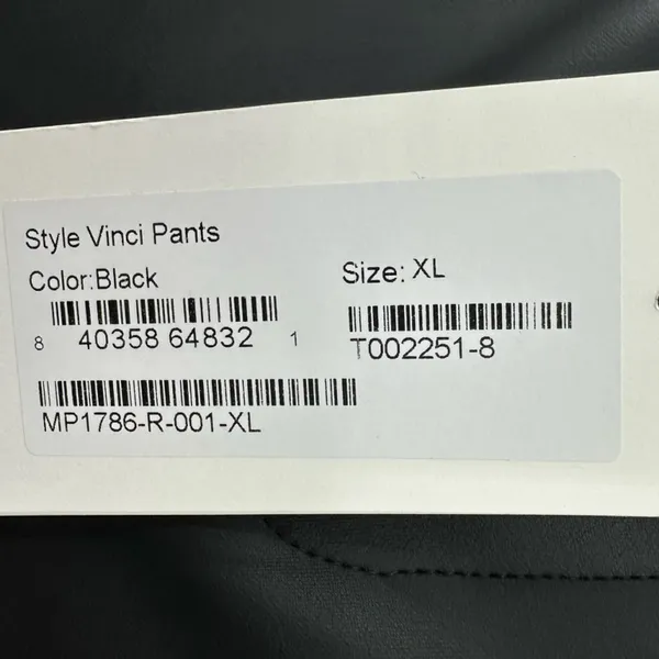 Marcella Women's Julien Black Vegan Leather‎ Wide Leg Pants Size XL NEW - Image 5