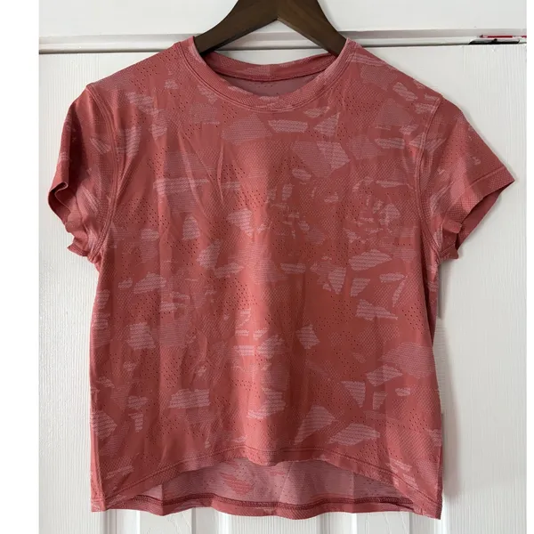 Lululemon Train To Be Short Sleeve Crop‎ Terracotta Orange Size 6 - Image 3