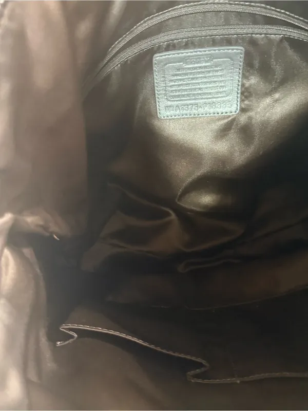Coach Tan and Brown Signature Tote with Leather Trim - Image 6