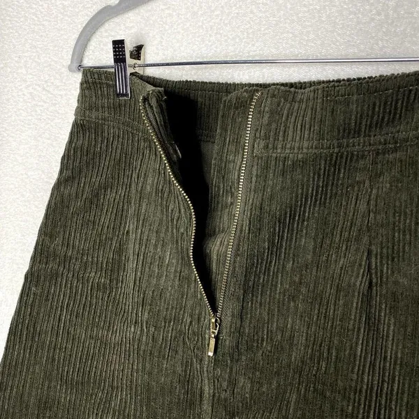 Francesca's Mi Ami Tamm Zip Corduroy Mini Skirt Green Small New Academia Fall - Image 14